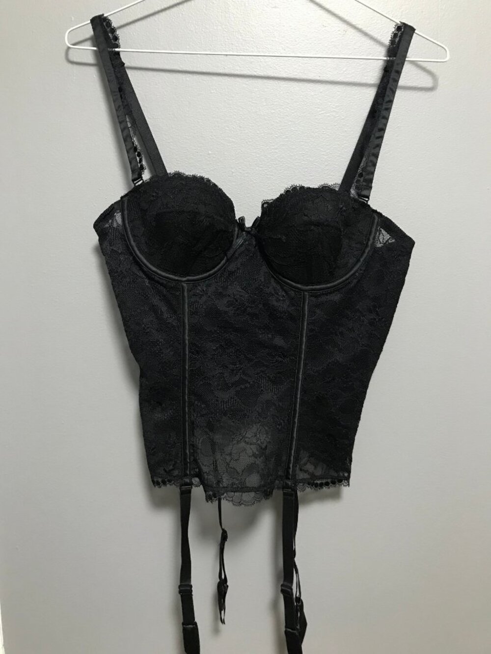 Goth Victorian Corset Bustier lot XS Black Burgundy Velvet Satin Chantelle Senza - Picture 5 of 12
